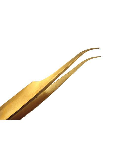 Gold Curved Tweezers