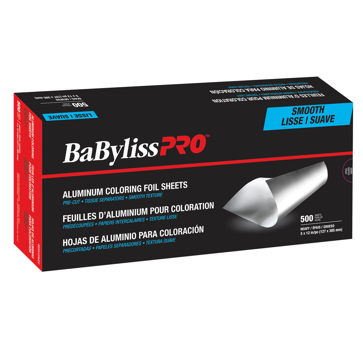 BABYLISSPRO® FEUILLES D’ALUMINIUM POUR COLORATION, 500 FEUILLES