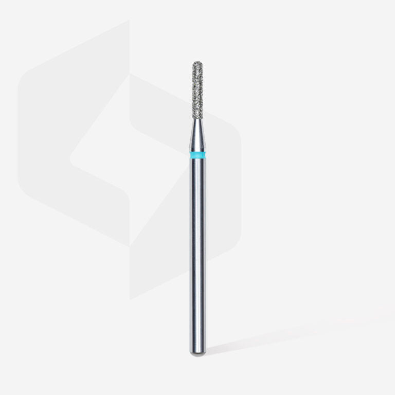 Diamond Nail Drill Bit, rounded "cylinder", blue, head diameter 1.4 mm/ working part 8 mm