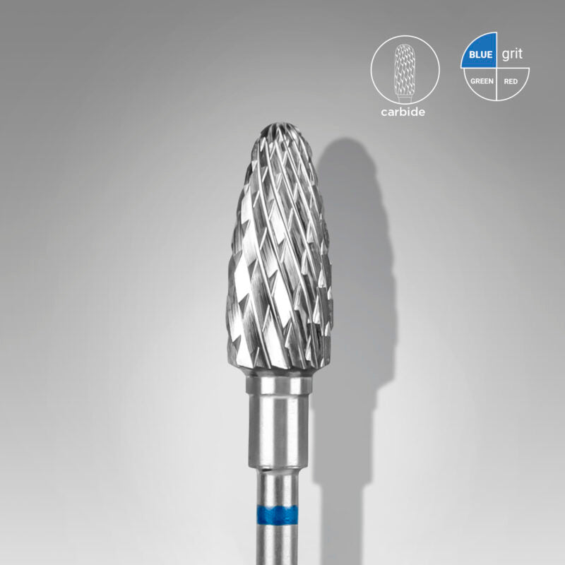 Staleks Pro Carbide embout de fraiseuse, “corn”, bleu, diamètre 6 mm/ longueur 14 mm FT90B060/14