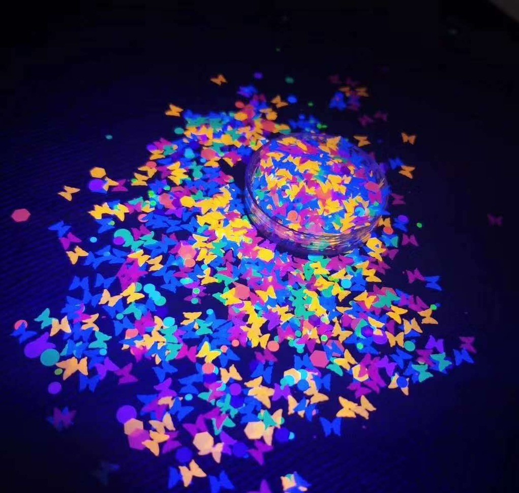 Paillettes Papillons Arc-en-ciel Glow In the Dark